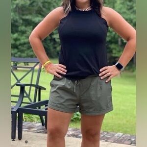 ZYIA Women's Olive green Summer Active Shorts